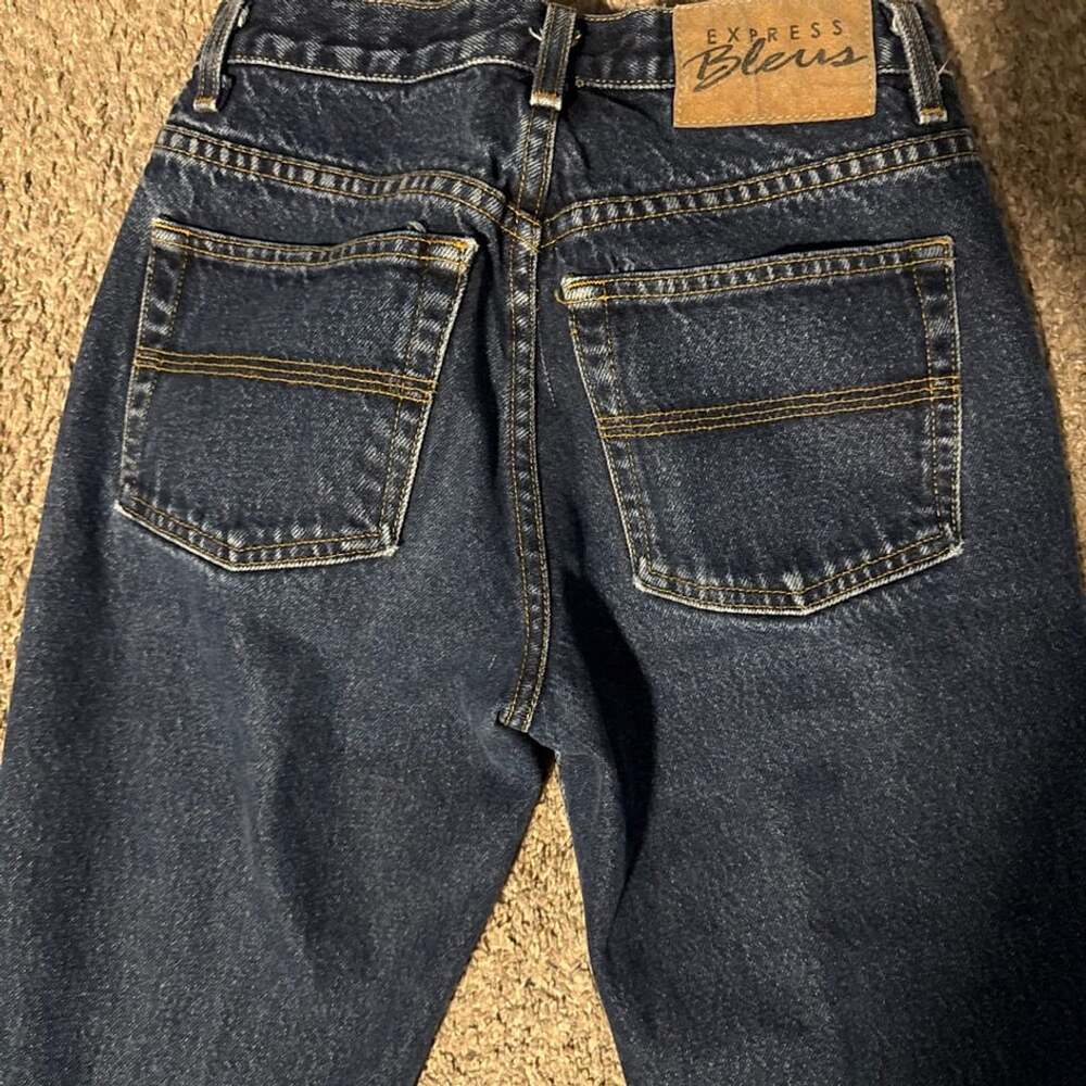 Vintage Express Bleus Dark Wash Flare Denim Jeans 5/6
